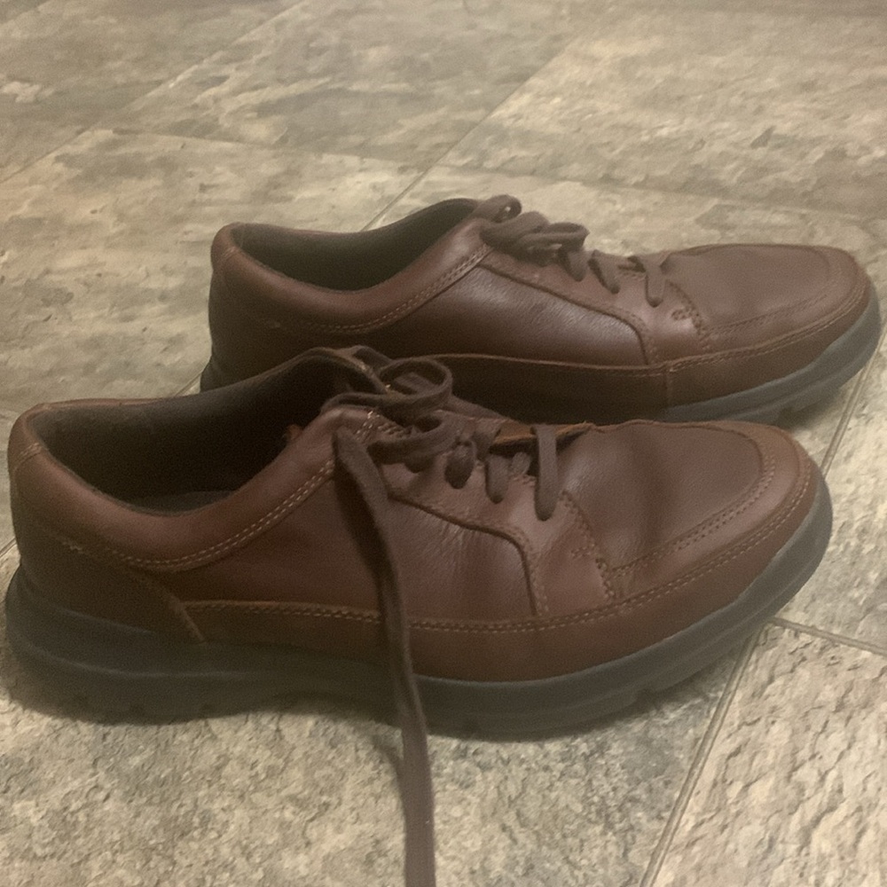 ROCKPORT Brown Men's Leather Junction Point Casual Oxfords size 9 - Picture 4 of 5